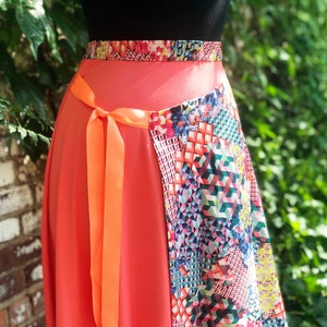 Dancing skirt. Latin dance / salsa / tango / milonga. leopard print flower/leopard print/silk fabric