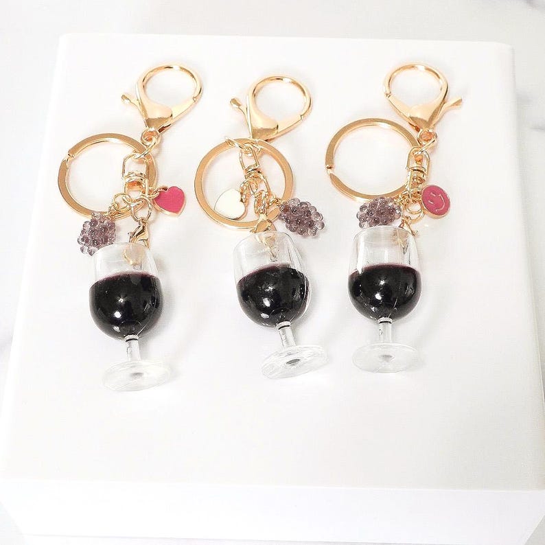 Wine Cup Bag Charm, Grape and Smiley Face Charms - Etsy