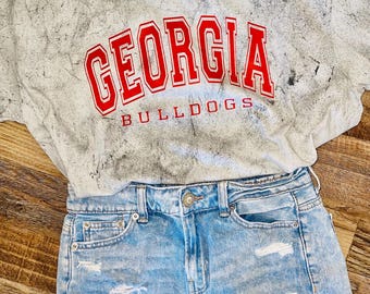 Georgia bulldogs comfort colors color blast graphic tee shirt add your own team name
