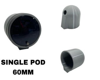 60mm Universal Single Gauge Pod Meter Mount Pillar Column Gray