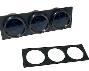 Universal Single DIN Dash Trim 52mm Triple Gauge Pod Mount