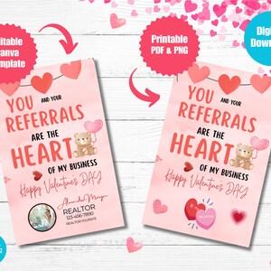 Valentine Gift Tag For Realtors, Referrals Are At The Heart of My Business, Business Marketing Tags, Realtor Valentine Pop By