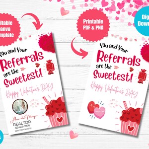 Referrals Are Sweetest Part of My Business, Valentine Realtor Pop By Tags, Agent Marketing Pop By Tag, Printable Editable Template
