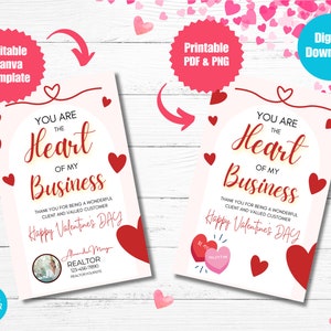 Realtor Valentine Pop By For Clients, You Are The Heart of Our business, Real Estate Valentine Gift Tags, Business Marketing Tags
