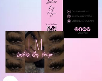 Lash Business Card Template, Editable Canva Design