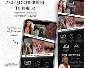 Acuity Scheduling Canva Template: Hairstylist, Nail Tech, MUA