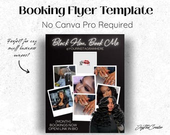 Booking Flyer Template for Hair, Nails, Lashes, MUA