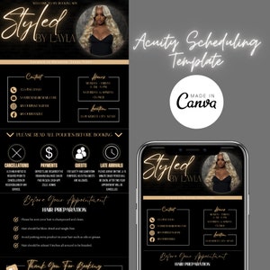 Acuity Scheduling Template, Hair Stylist Acuity Scheduling Template, Hair Stylist Branding, Hair Stylist Website, Canva Templates