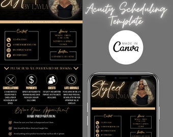 Acuity Scheduling Vorlage, Hair Stylist Acuity Scheduling Template, Friseur Branding, Hair Stylist Website, Canva Templates