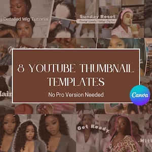 YouTube Thumbnail Templates, YouTube Branding, Editable Thumbnails, Editable Canva Template, YouTube Templates
