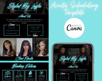 Hair Stylist Acuity Scheduling Template, Canva Website Branding