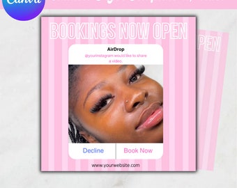 May Booking Flyer, Spring Booking Flyer, Book Now Appointments, Beauty Lashes Make up Nails Hair, DIY Booking Flyer, Social Media Template