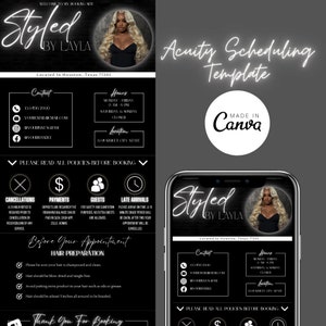 Acuity Scheduling Template, Hair Stylist Acuity Scheduling Template, Hair Stylist Branding, Hair Stylist Website, Canva Templates