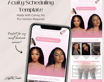 Makeup Artist Acuity Scheduling Template: Editable MUA Branding