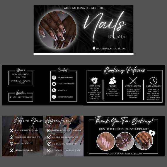 Acuity Scheduling Template, Nail Tech Acuity Scheduling Template, Nail Tech Branding, Nail Tech Website, Canva template, Editable template