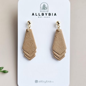Latte Clay Earrings| Polymer Clay Earrings | Dangle drop Earrings | Handmade Earrings| Lightweight Earrings | statement Earrings