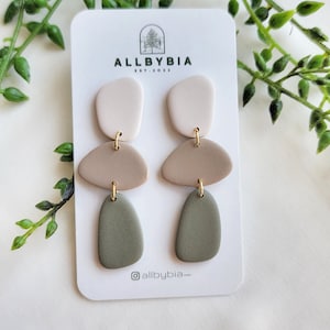 Pebble dangles, Fall collection, Polymer clay earrings, fall colored earrings, handmade earrings, lightweight earrings, Statement Earrings,