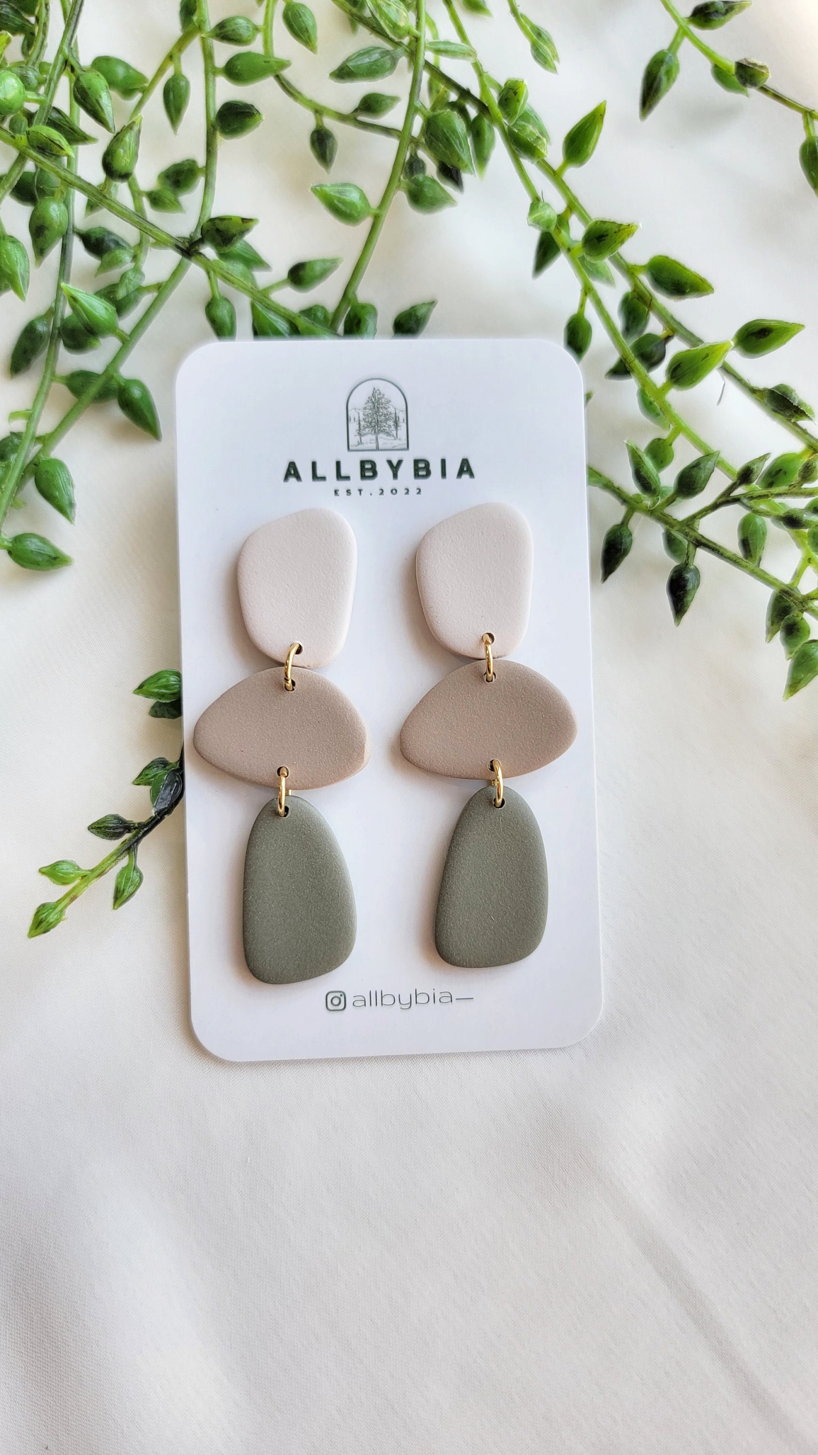 Pebble dangles, Fall collection, Polymer clay earrings, fall colored earrings, handmade earrings, lightweight earrings, Statement Earrings,