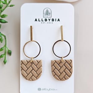 Latte Clay Earrings| Polymer Clay Earrings | Dangle drop Earrings | Handmade Earrings| Lightweight Earrings | statement Earrings