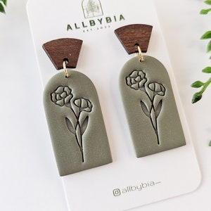 Floral Polymer Clay Earrings: Lightweight Statement Earrings