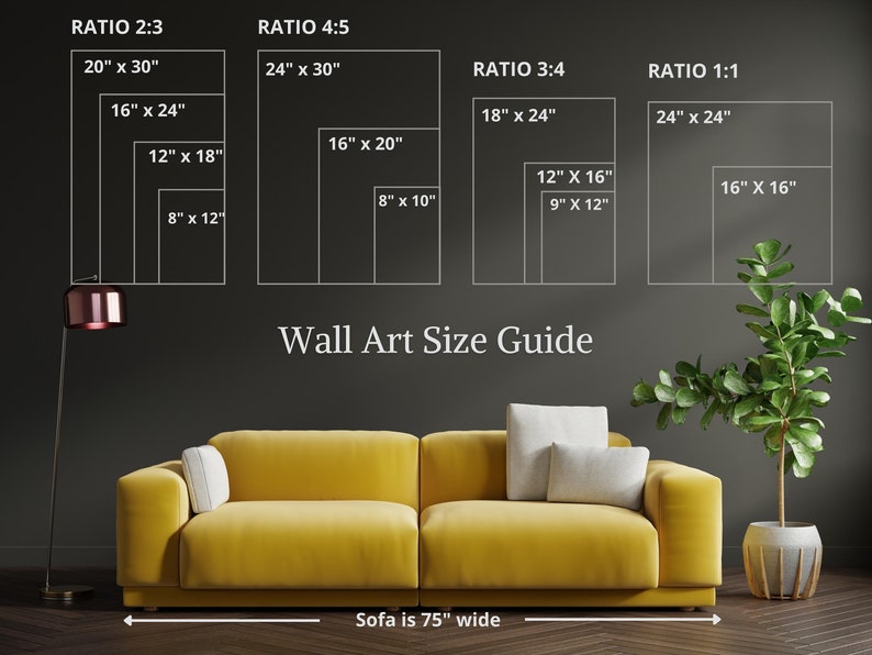 Wall Art Size Guide Wall Size Comparison Chart Print Size Etsy Australia