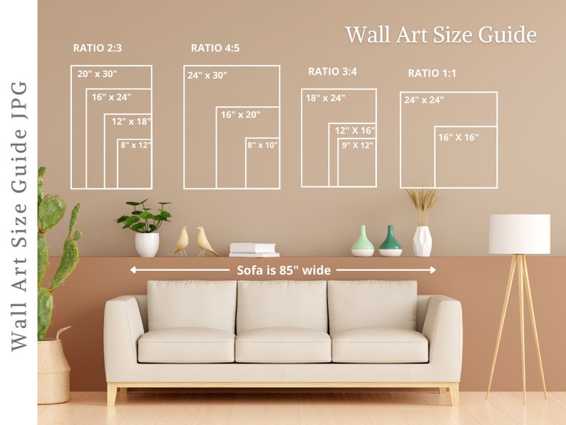 Wall Art Size Guide Wall Size Comparison Chart Print Size - Etsy