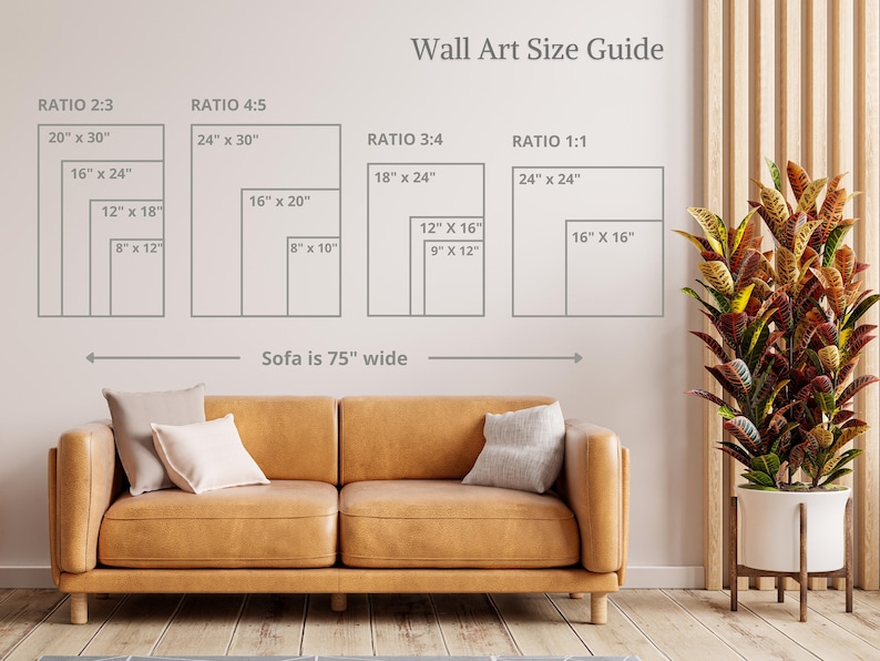 Wall Art Size Guide Wall Size Comparison Chart Print Size Etsy India