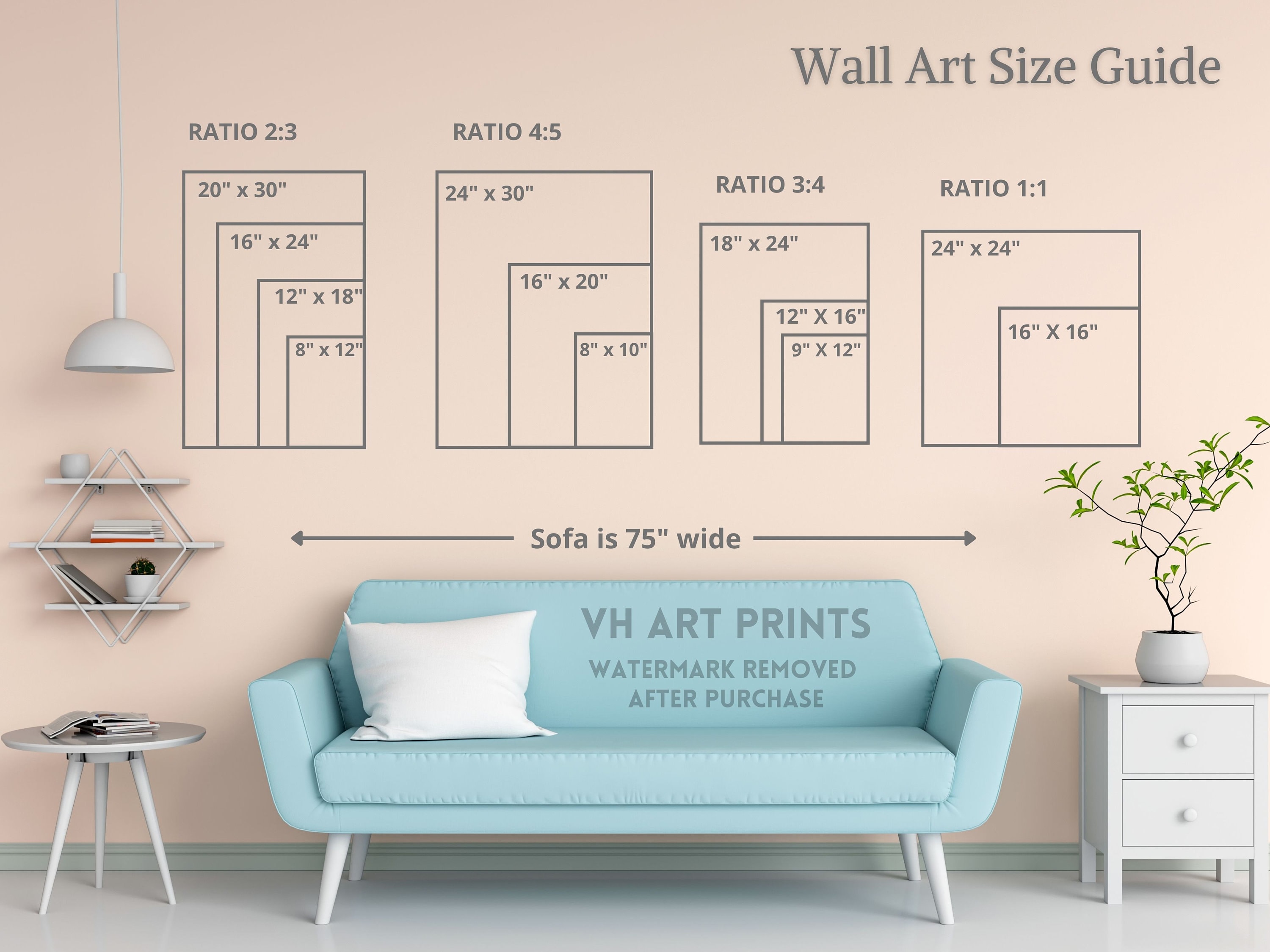 wall-art-size-guide-wall-size-comparison-chart-print-size-etsy