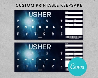 PRINTABLE | Usher Editable Souvenir Ticket