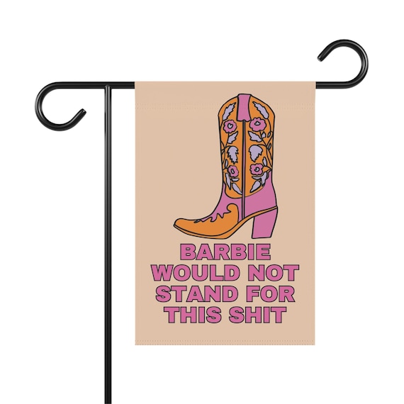 Feminist Garden Flag: Barbie Inspiration, Poly Poplin-Canvas, Double-Sided