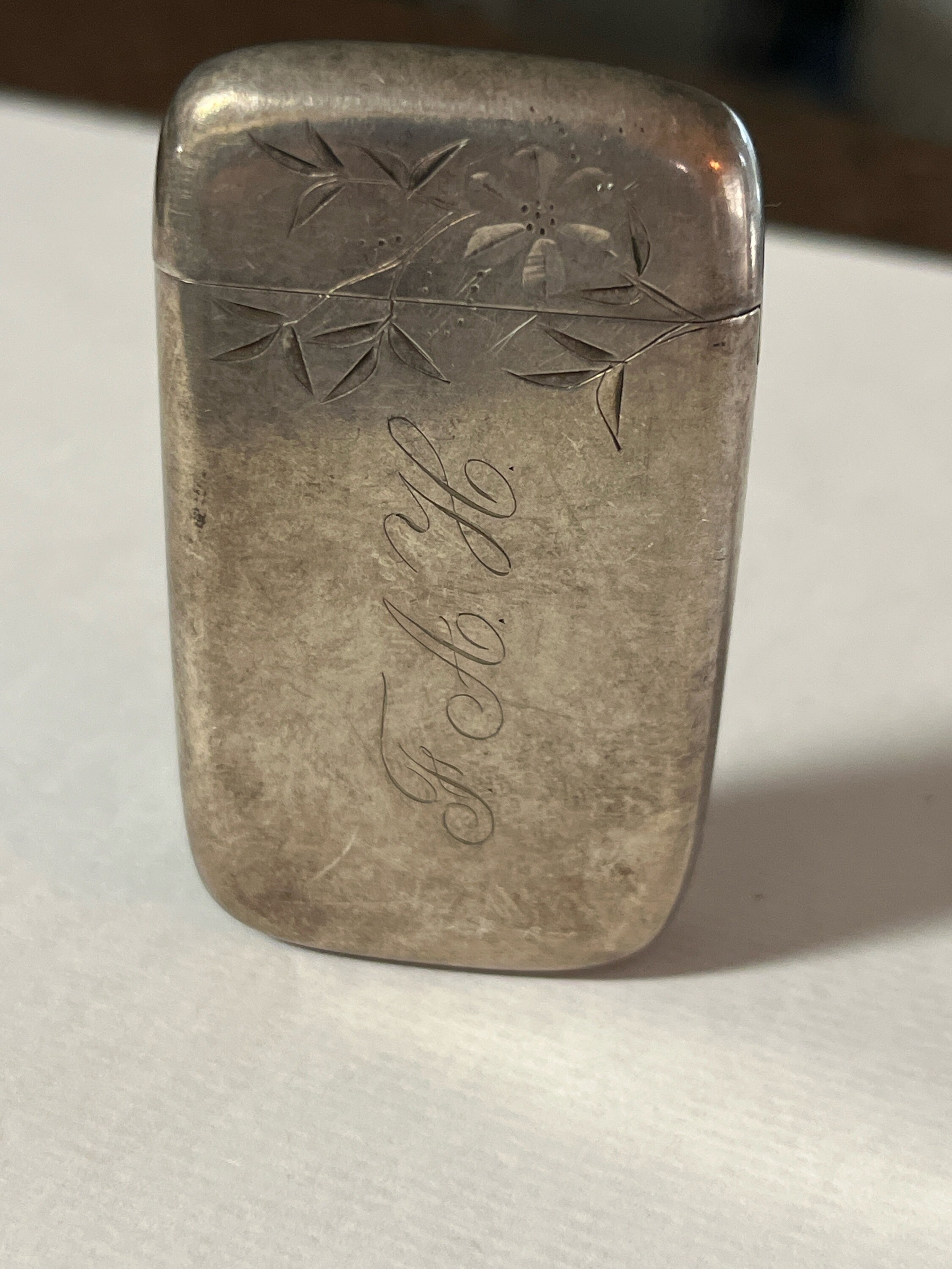 Floral Engraved Antique Silver Match Case - Safe - Vesta - Etsy
