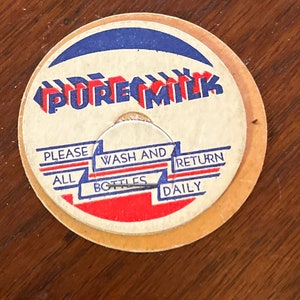 Vintage 1 5/8 inch Milk Bottle Top