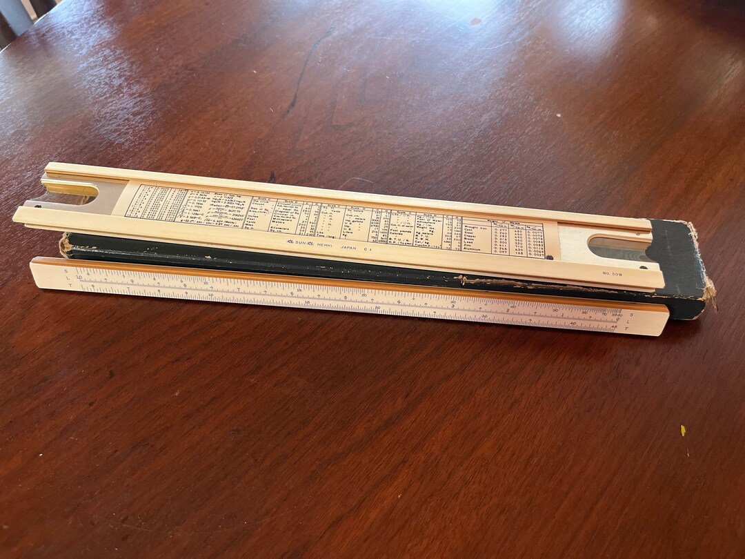Vintage Sun Hemmi Bamboo Slide Ruler 50W - Etsy