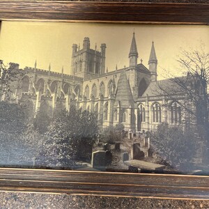Antique Framed View of the Chester Cathedral located Chester, Cheshire, England