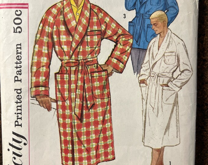 Men's Robe and Lounge Jacket Pattern From the 1950's - Simplicity 2312 ...