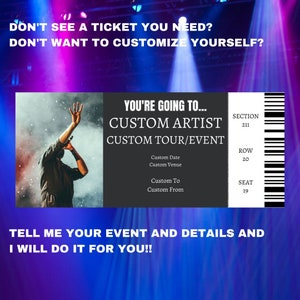 CUSTOM MOCK TICKET, Customized To Your Details