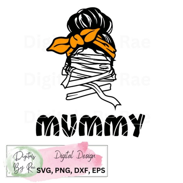 Funny Halloween Mom SVG Mummy SVG Spooky Mom Mom Life Messy Bun Mama Funny Shirt png Digital files for Cricut cut file Halloween Scary PNG