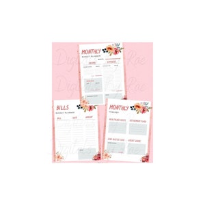 Monthly Budget Planner Printable Financial Journal Monthly Budget Sheet PDF Personal Budget Worksheet  Expense & Income Tracker JPG Digital