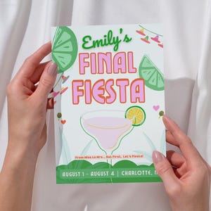 Customizable Bachelorette Itinerary Template: Final Fiesta Invite (Digital Print)