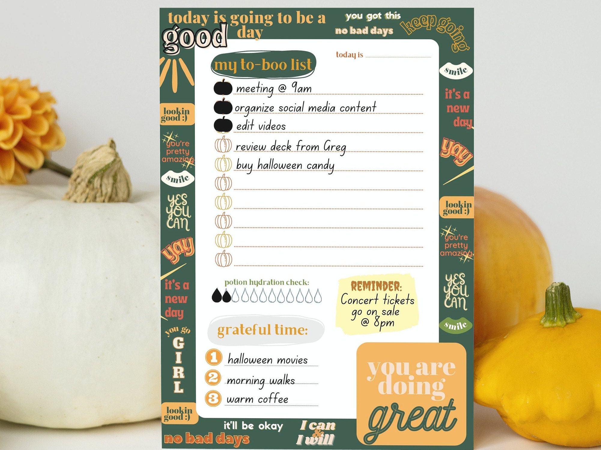 Printable Notepad, Fall Themed To-do List, Digital Download Print ...