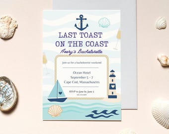 Coastal Bachelorette Itinerary Template: Beach Theme (Digital Download)