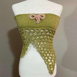 Crochet Knit Asymmetrical Top