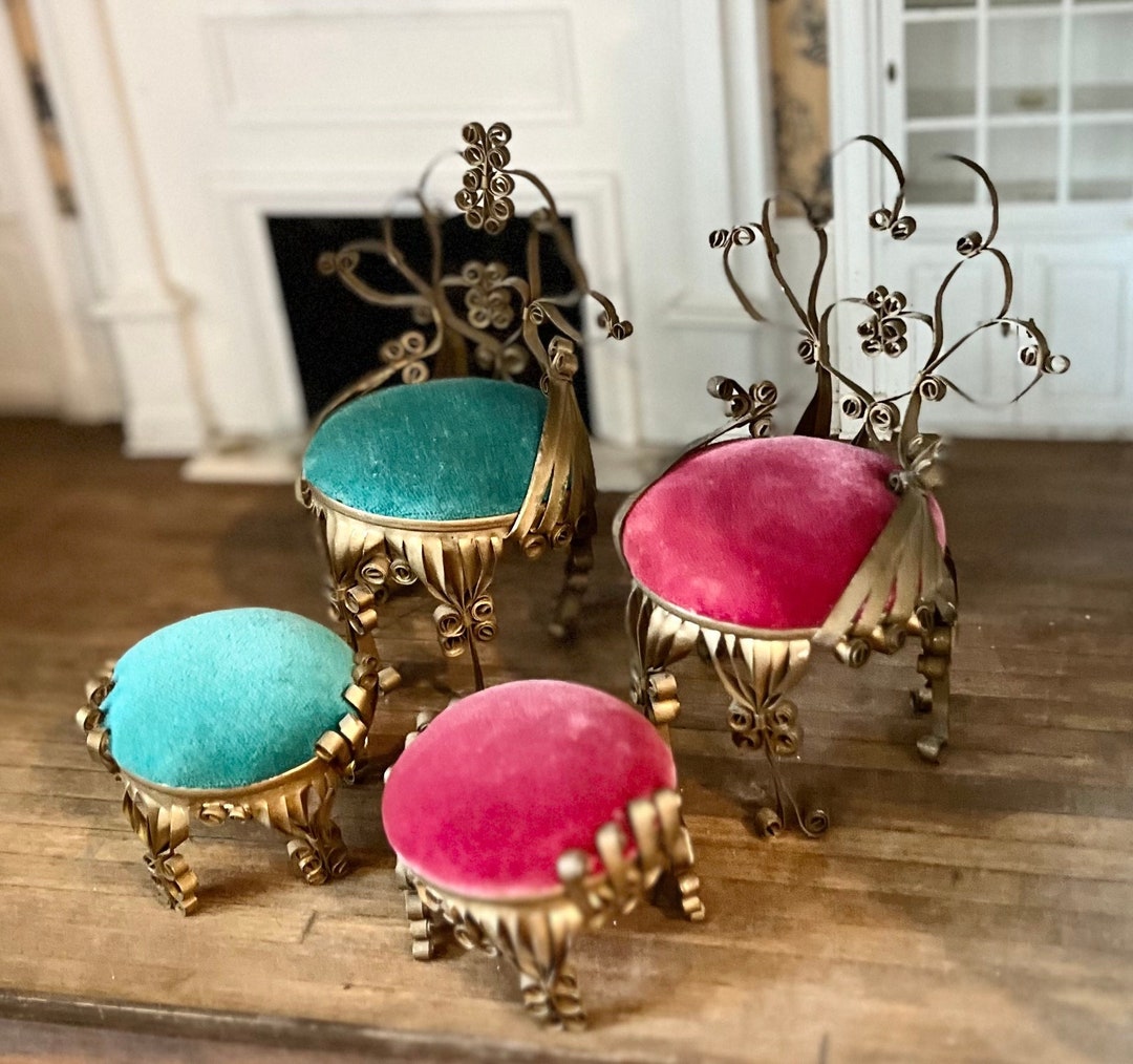 Tin Can Doll Furniture With Beautiful Velvet Cushions. Vintage Etsy