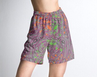 Trippy Recycled Mesh Shorts for Rave Fan, Eco Friendly Unisex Festival Shorts, Plus Size Rave Basketball Shorts, Rave Outfit