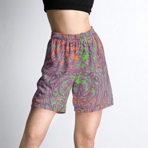Trippy Recycled Mesh Shorts for Rave Fan, Eco Friendly Unisex Festival Shorts, Plus Size Rave Basketball Shorts, Rave Outfit