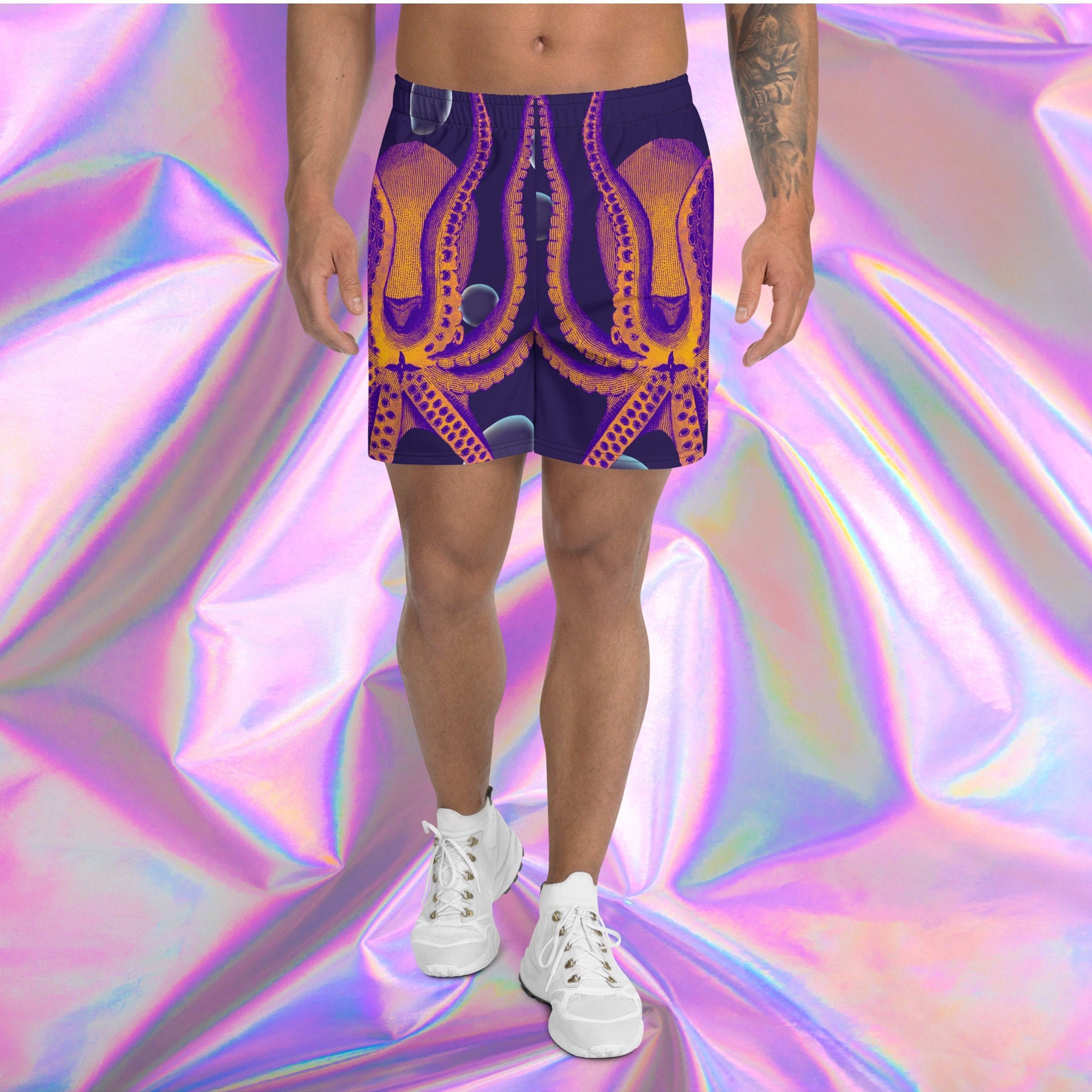 Polyester Rave Shirts Plus Size Rave Wear, Squid Bubble Men's Rave Clothing, Recycled ...
