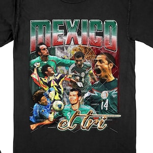 Camiseta vintage de la selección mexicana de fútbol: Blanco, Márquez, Campos