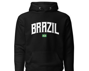 Sudadera con capucha de Brasil / Algodón Heritage, ropa para aficionados al Mundial