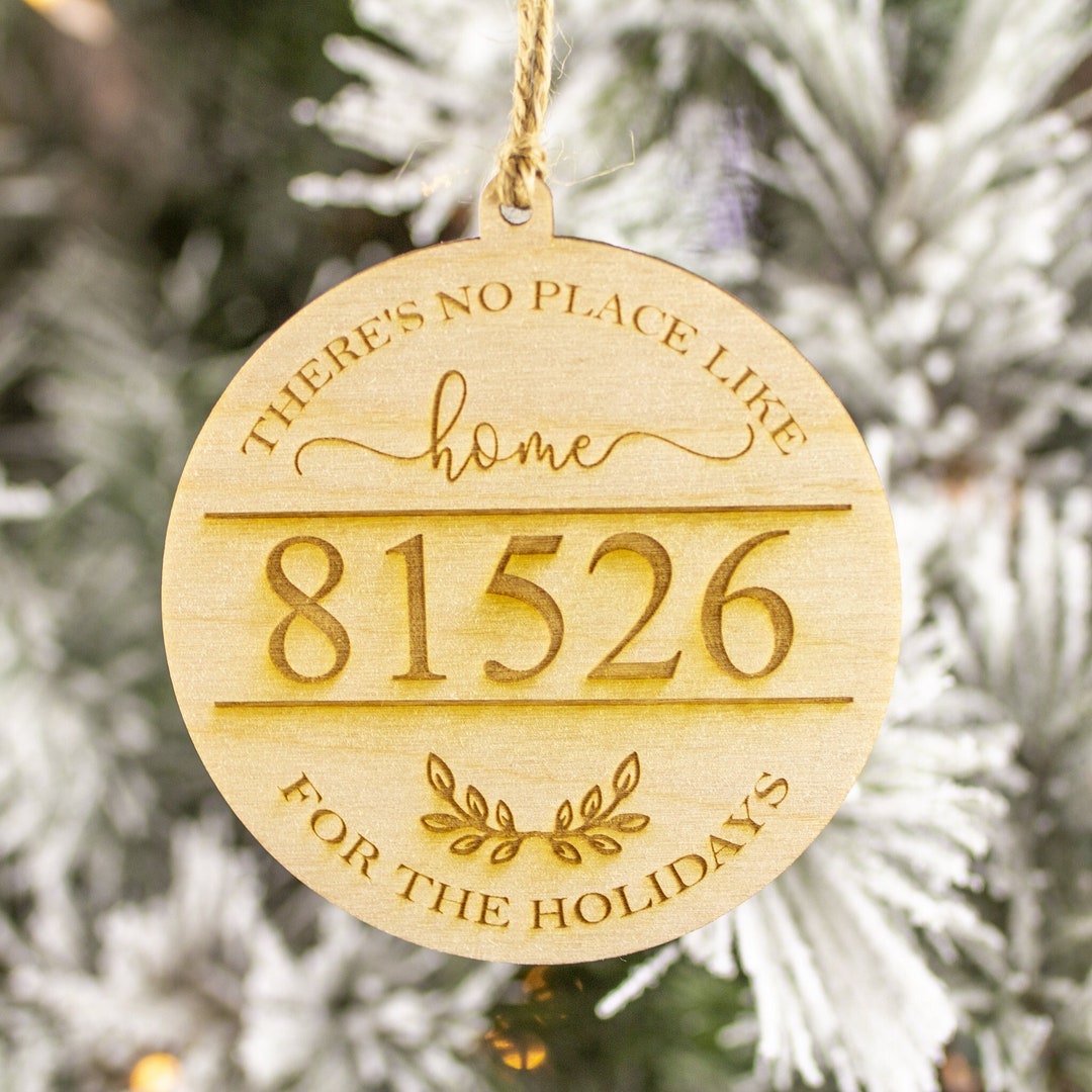 Custom Zip Code Christmas Ornament Theres No Place Like Home Etsy