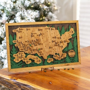 US National Parks Travel Map, gift for hikers, personalized map, gift for adventurers, national park bucket list